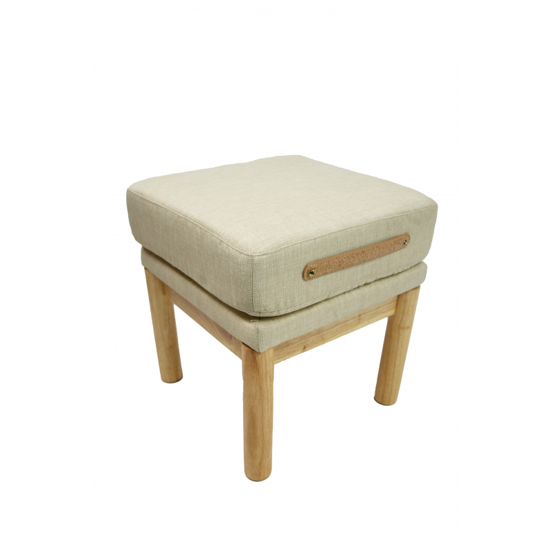 Tabouret Carrée Beige Chiné